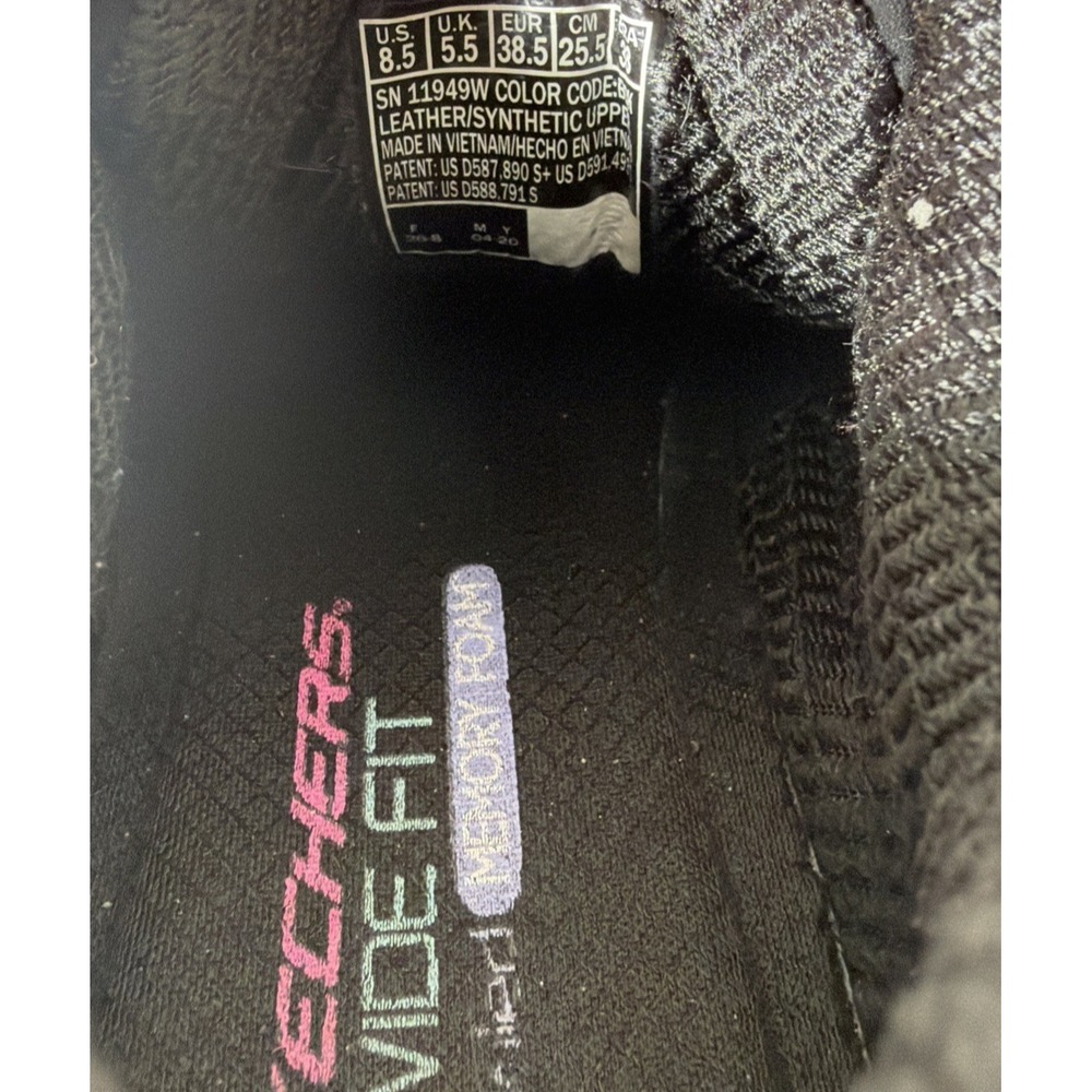 Skechers D'Lites 11949 Black Memory Foam Athletic Sneakers Women's Size US 8.5 - Picture 8 of 11